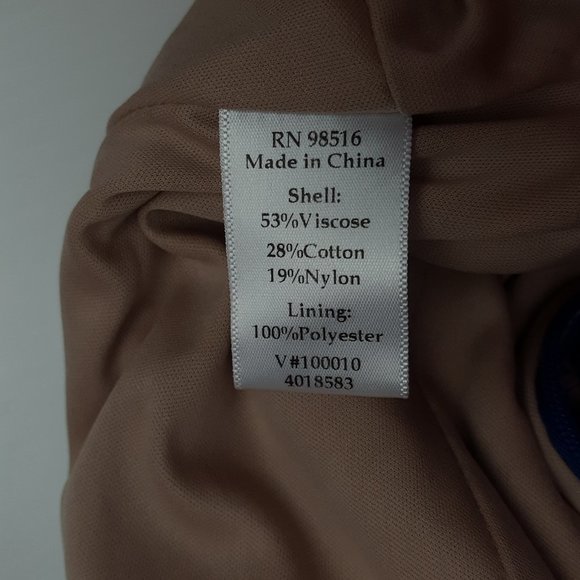 Coldwater Creek Women p12 Royal Blue Lace Overlay Lined Dress - Picture 12 of 12